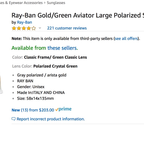 Ray-Ban Aviators Original RB3025-58